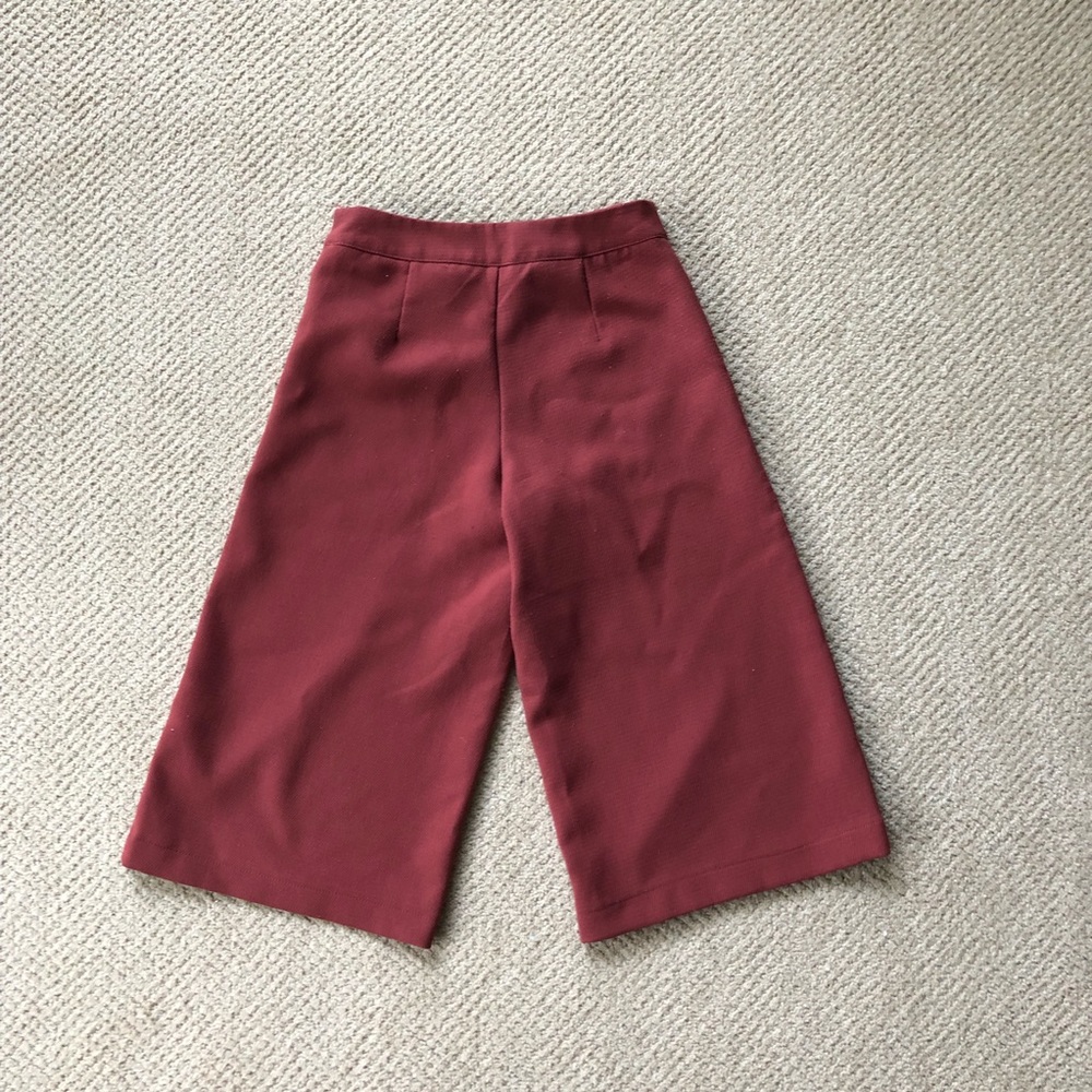 F21 burnt orange culottes